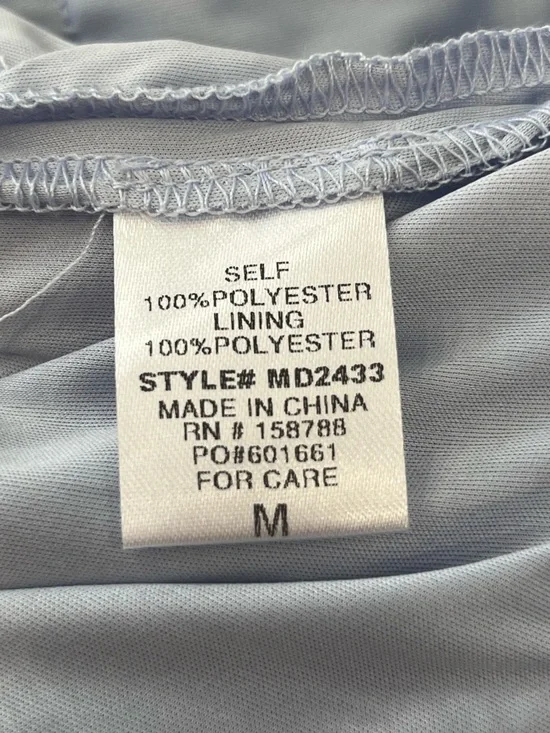 Mable Dusty Blue Ruffle Tulle Mini Dress Strapless Tiered Party Cocktail Medium - Picture 8 of 9